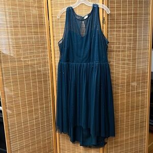 EUC LC Lauren Conrad Disney Snow White Inspired Deep Teal with Sparkle Dress